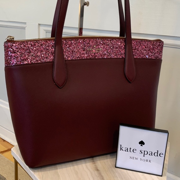 kate spade Handbags - Kate Spade Large Flash Glitter Tote Bag EUC